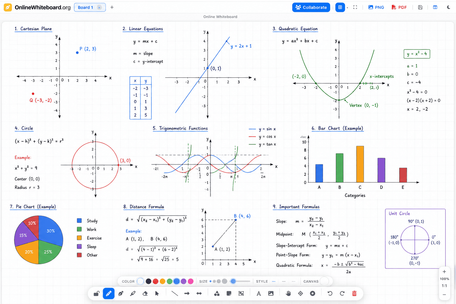 Virtual graph paper with grid lines for online drawing and plotting